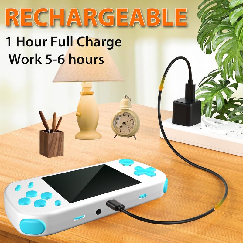 BEICO Handheld Games for Kids Adults with Built in 268 Classic Retro Video Games,3.0'' Color Screen Rechargeable Portable Arcade Gaming Player,Boys Girls Travel Electronics Toys Birthday Gift (C-White) - Image 2